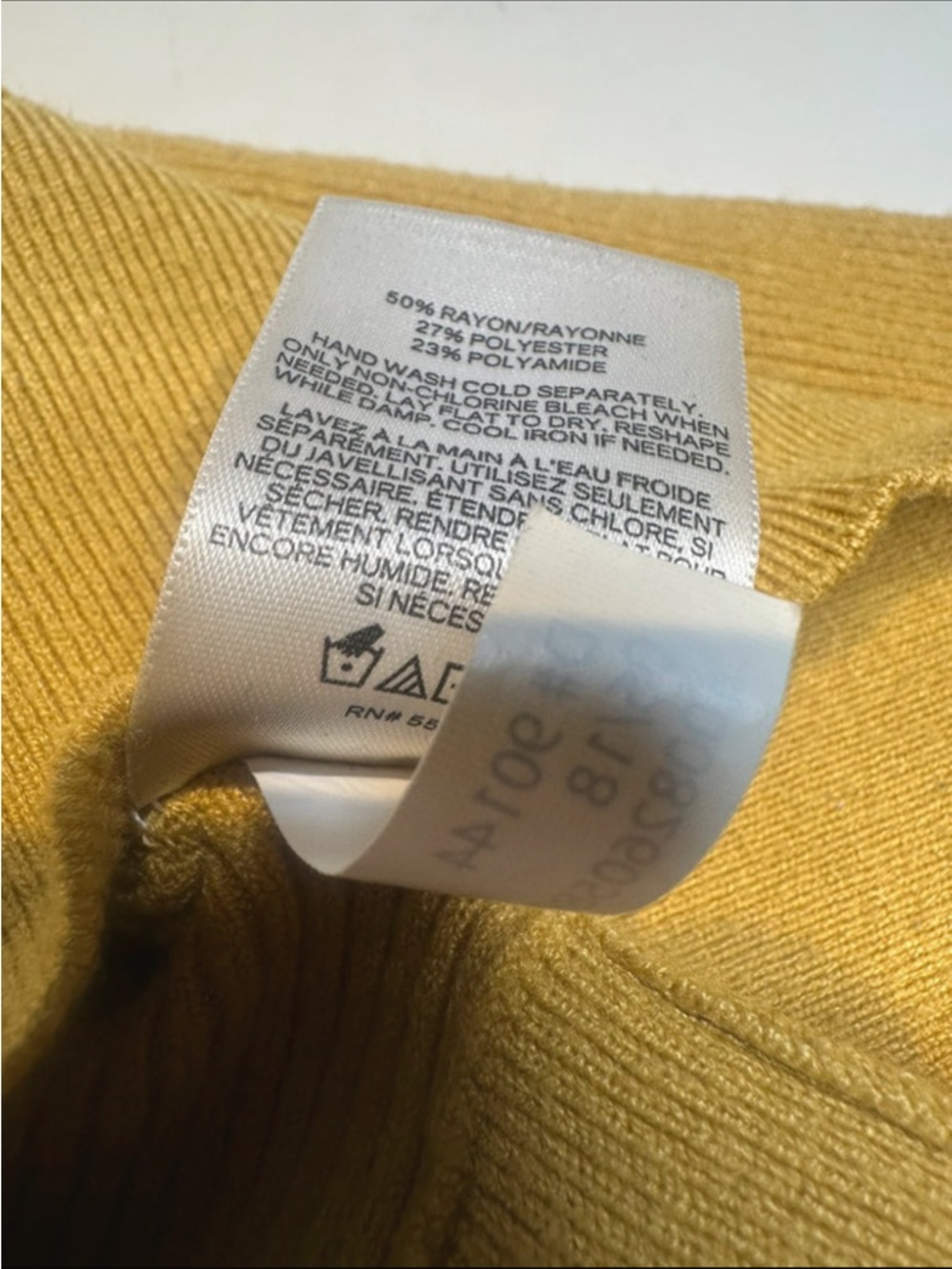 Keyhole Ribbed Mustard Pullover L Express Sweater - Picture 5 of 6